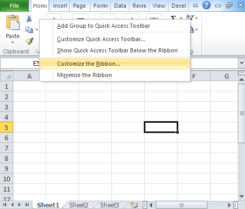 cannot find forms in excel ribbon for mac
